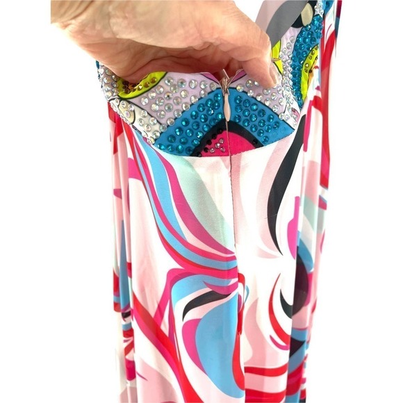 GAI MATTIOLO LOVE TO LOVE 4 GEO MOD PRINT WITH RHINESTONES - Picture 8 of 11